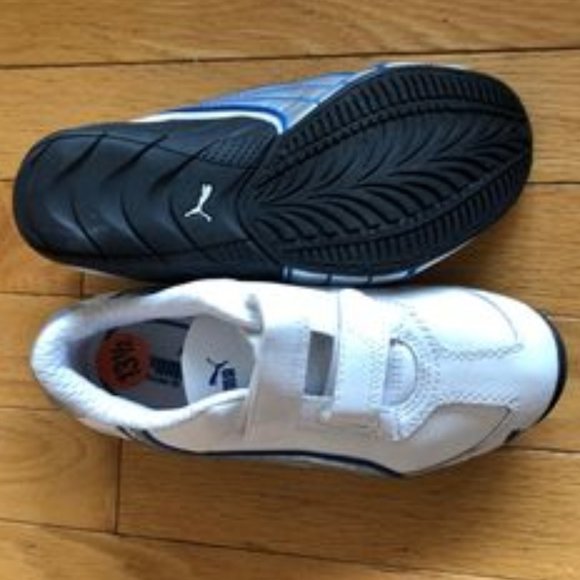 Like New Kid's Puma Leather Velcro Sneakers - Picture 4 of 6